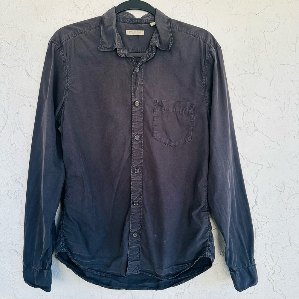 BURBERRY BRIT Shirt Men Medium Designer Office Casual Black‎